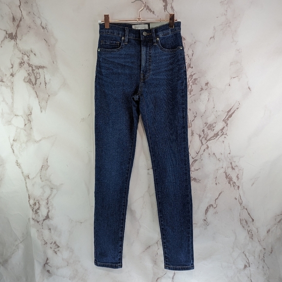 Everlane Skinny Jean Womens The High Rise Denim Medium Mid Blue Wash - Picture 5 of 11